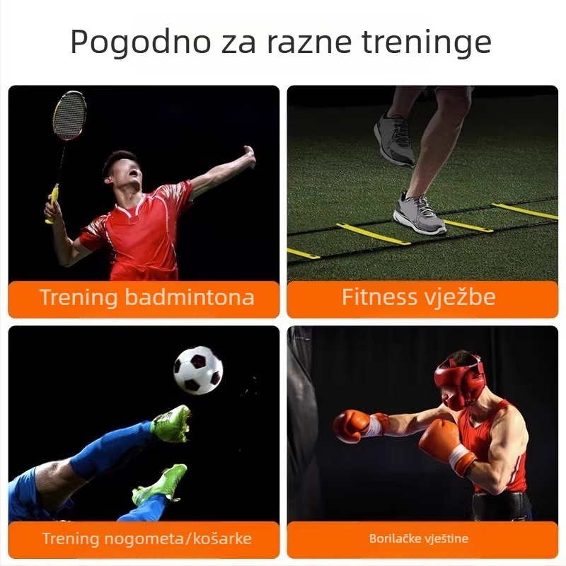 Set ljestvi za agilnost za trening koraka – brzinska ljestvica i konopna ljestvica za nogomet
