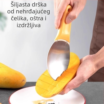 Nehrđajući čelični alat za sjeckanje manga na kockice, alat za rezanje voća s kalupom za kockice, žlica za lubenicu i nož za avokado