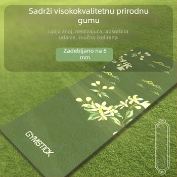 Joga prostirka u kineskom stilu s pejzažom vilinskog jelena, prirodni kaučuk PU, debela, protuklizna, apsorpcija udaraca, za kućnu i vanjsku fitness upotrebu
