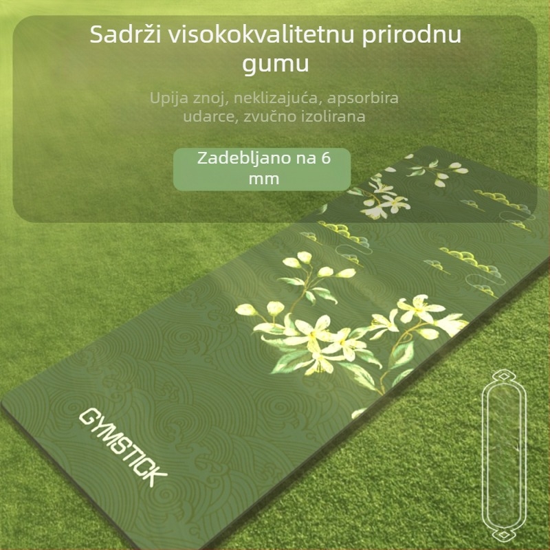 Joga prostirka u kineskom stilu s pejzažom vilinskog jelena, prirodni kaučuk PU, debela, protuklizna, apsorpcija udaraca, za kućnu i vanjsku fitness upotrebu