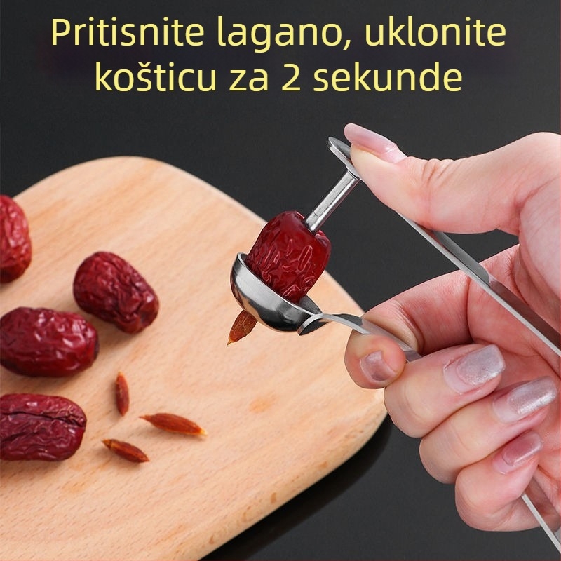 Alat od nehrđajućeg čelika za uklanjanje koštica iz voća – kućna upotreba