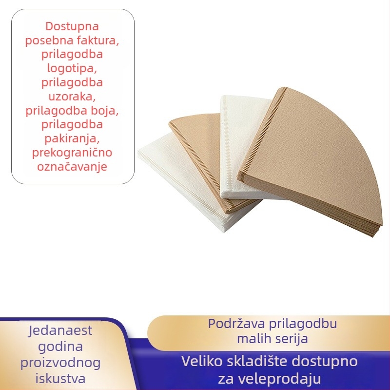 Prilagodljiv papir za filtriranje kave za pour-over uz V60 šalicu