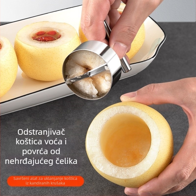 Nerđajući čelični alat za uklanjanje jezgre voća za jabuke i kruške