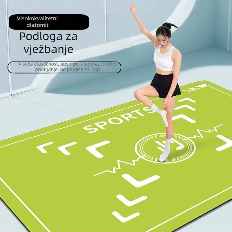 Mat za indoor aerobik, ples i jogu – kućna upotreba, s zvučnom izolacijom i apsorpcijom udaraca za skakanje konopcem