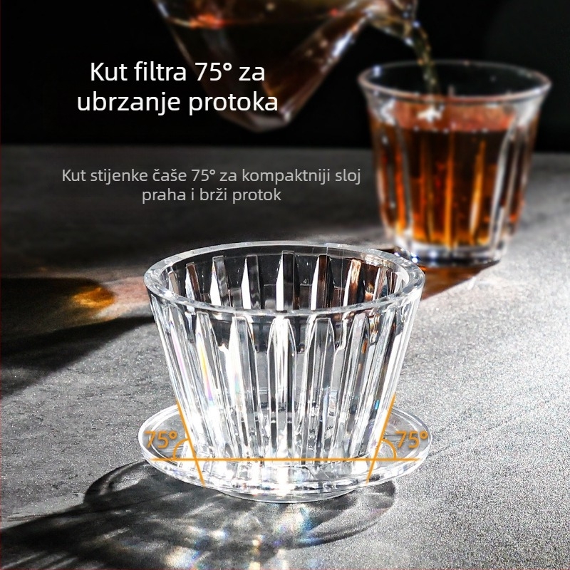 B75 Cake Filter Cup za kavu – ručno presipavanje, s plosnim dnom i filtrirnim lijevkom