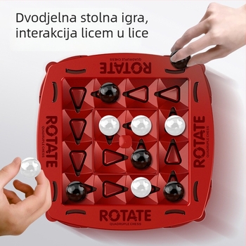 Orbitalna logična šahovska igra za dvoje: roditelj-dijete interaktivna slagalica s rotirajućom igrom Connect Four na stolu