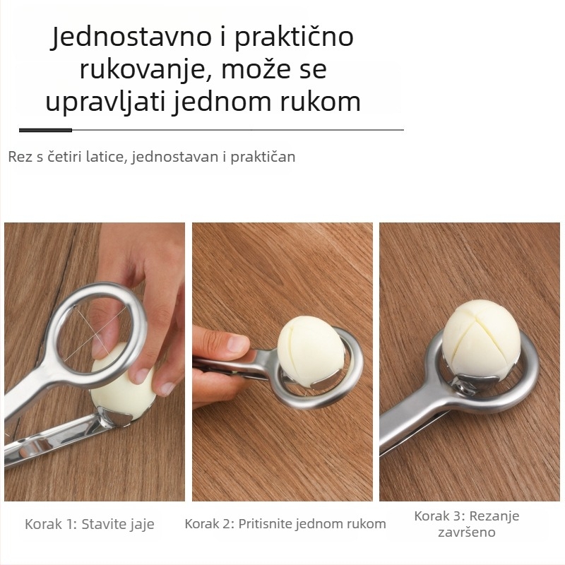 Rezač za jaja od nehrđajućeg čelika 304 – višenamjenski kuhinjski alat