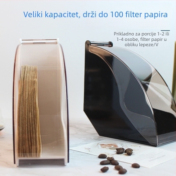 Plastična kutija otporna na prašinu za papir za filtriranje i držač za filtr V60 uz stalak za pohranu