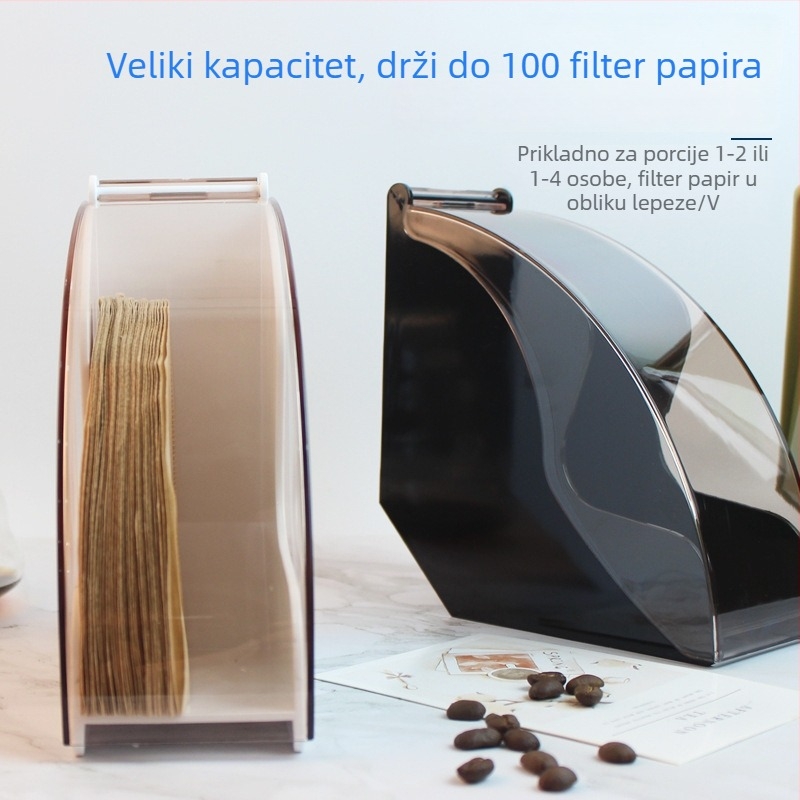 Plastična kutija otporna na prašinu za papir za filtriranje i držač za filtr V60 uz stalak za pohranu