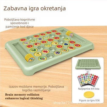 Obrazovna društvena igra za djecu, za dvoje igrača, memorijska i logička igra, obiteljska interakcija