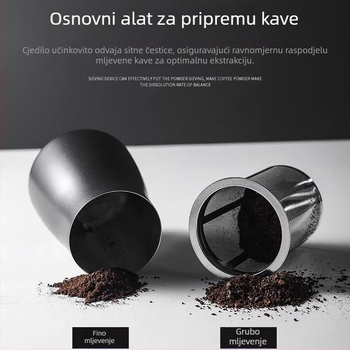 Filter za kavu od nehrđajućeg čelika 304, s finom mrežicom i aromatskom šalicom