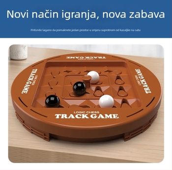 Dječja edukativna logička igra s trakama za dva igrača – crno-bijela, društvena igra za razvoj misli