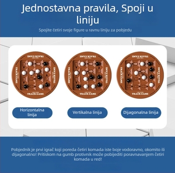 Dječja edukativna logička igra s trakama za dva igrača – crno-bijela, društvena igra za razvoj misli