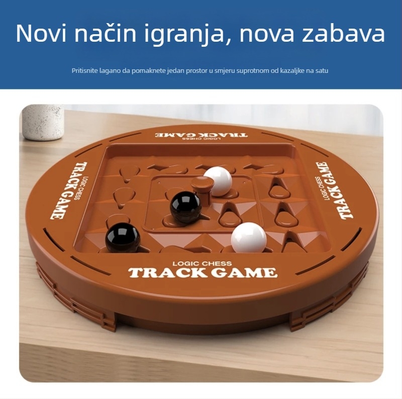 Dječja edukativna logička igra s trakama za dva igrača – crno-bijela, društvena igra za razvoj misli