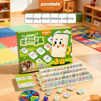 Pinyin Mahjong uz ravnalo, dječja igračka s abecedom, edukativna društvena igra za intelektualni razvoj, logika kineskog Pinyina, interakcija roditelj-dijete za djevojke