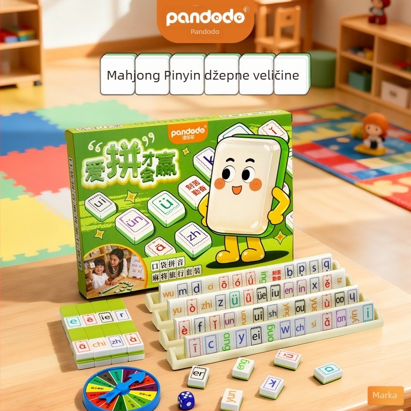 Pinyin Mahjong uz ravnalo, dječja igračka s abecedom, edukativna društvena igra za intelektualni razvoj, logika kineskog Pinyina, interakcija roditelj-dijete za djevojke