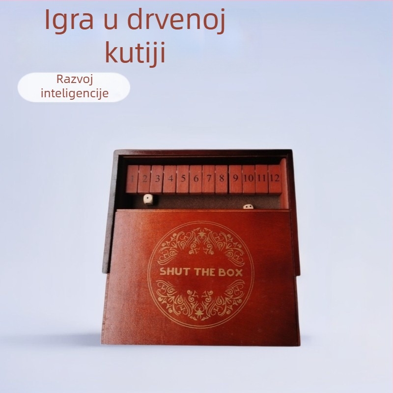 Drvena igra s brojevima i karticama za obitelj – edukativna puzzle igra za djecu i odrasle, igra s pićem