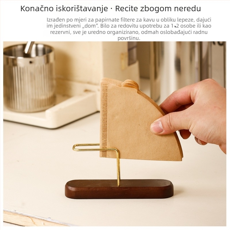 Drveni držač za filtre za kavu, vertikalna kutija za papirne filtre, visoka kvaliteta, minimalistički božićni dizajn
