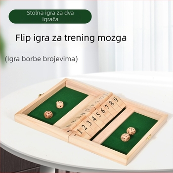 Drvena stolna igra s preklopnim pločicama — interaktivni puzzle za djecu i odrasle