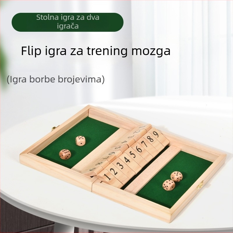 Drvena stolna igra s preklopnim pločicama — interaktivni puzzle za djecu i odrasle