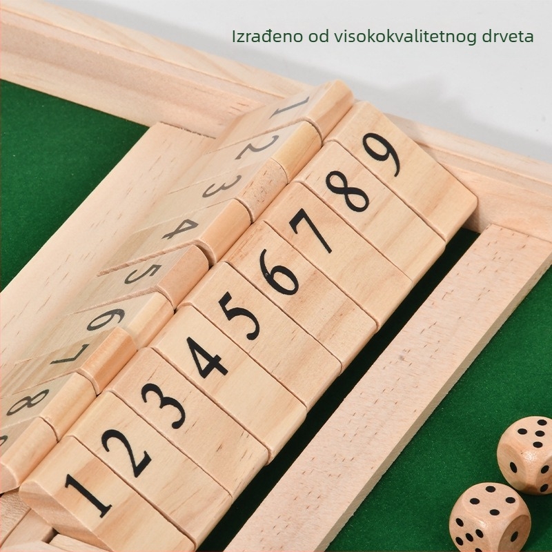 Drvena stolna igra s preklopnim pločicama — interaktivni puzzle za djecu i odrasle