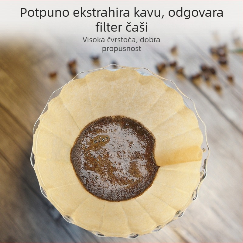 V60 kućni set za kafu s filter papirima, ručno pripremanje, konusni filter V01/V02, 2-4 šalice, kućna uporaba, drvo