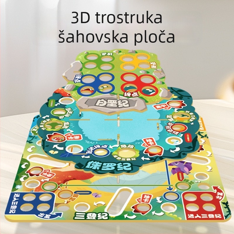 3D leteći šah za djecu: Doba dinosaura – obiteljska edukativna društvena igra za kućnu upotrebu
