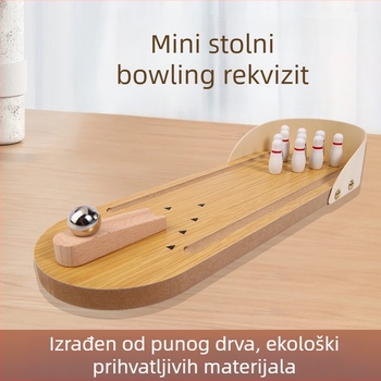 Prilagođena drvena mini stolna bowling igra, stolna igra, edukativna igra, interakcija roditelj-dijete, s fotografijama i etiketama