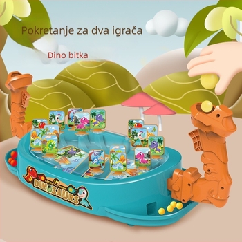 Bitka dinosaura – družtvena stolna igra za djecu i roditelje, dva igrača, edukativna igra s ispaljivanjem kuglica