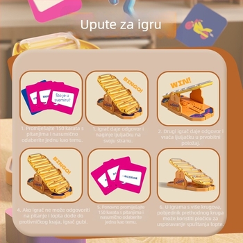 Interaktivna stolna igra za dvoje igrača — edukativna zagonetka i natjecateljska strateška igra, pogodna za djecu od 4 do 6 godina.