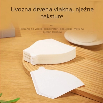 Filter papir za kavu u obliku ventilatora, od drvene celuloze, za ručno kuhanje kave, 104 filtr papir