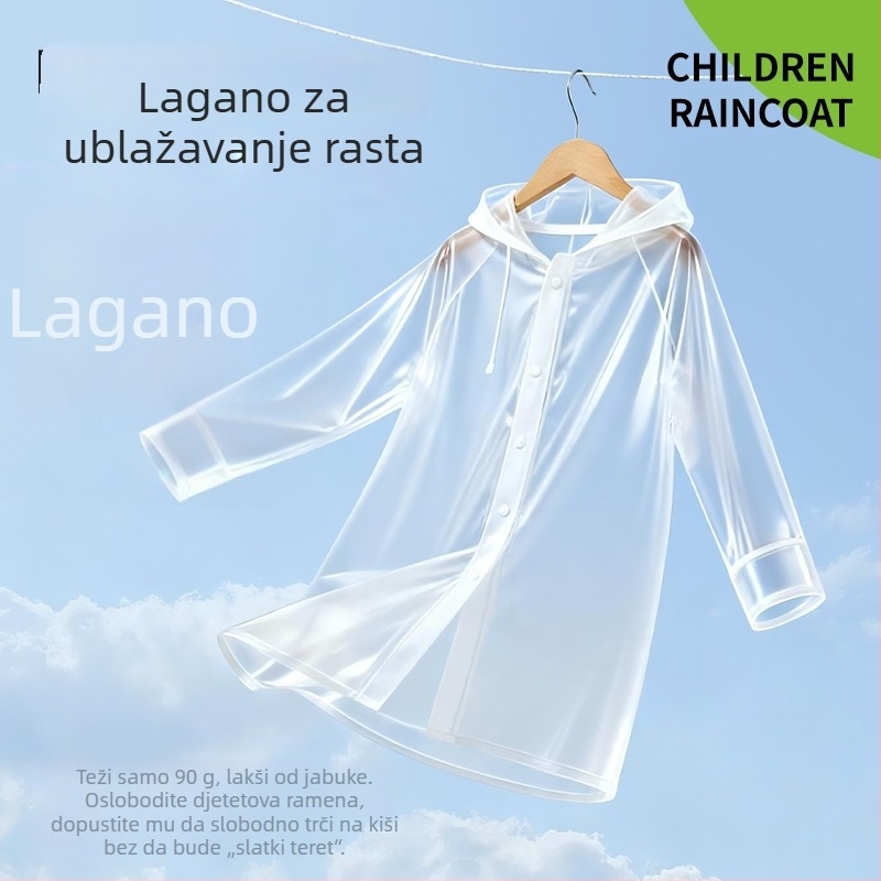 Dječji EVA kišni kaput, debeli dugački pončo za planinarenje, višekratna upotreba, lagan za nošenje