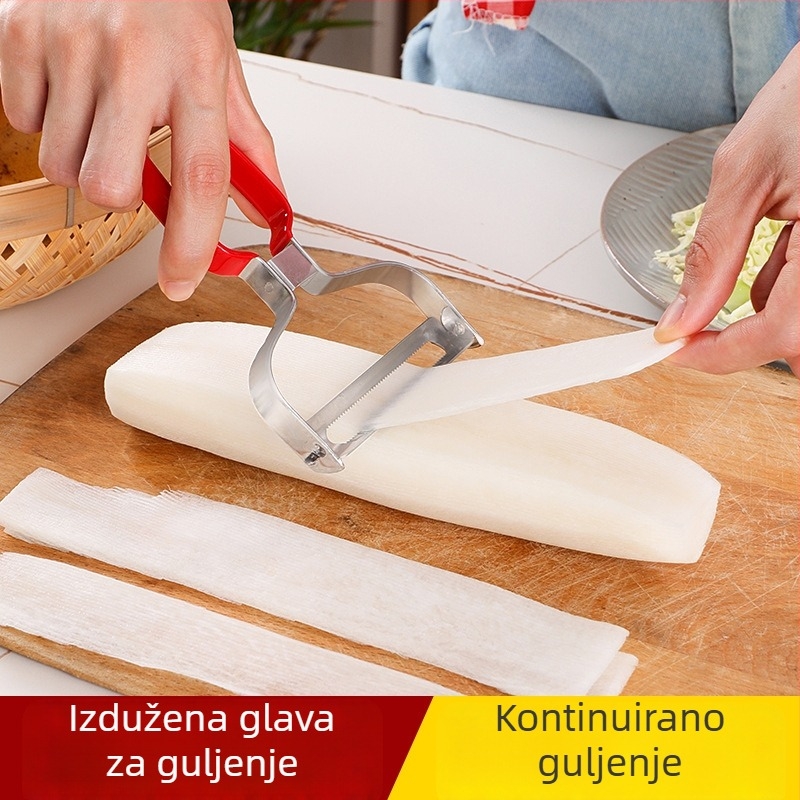 Ogulac i sječki od nehrđajućeg čelika za povrće i voće, pogodan za rotkvicu i krastavac, višenamjenski kuhinjski alat