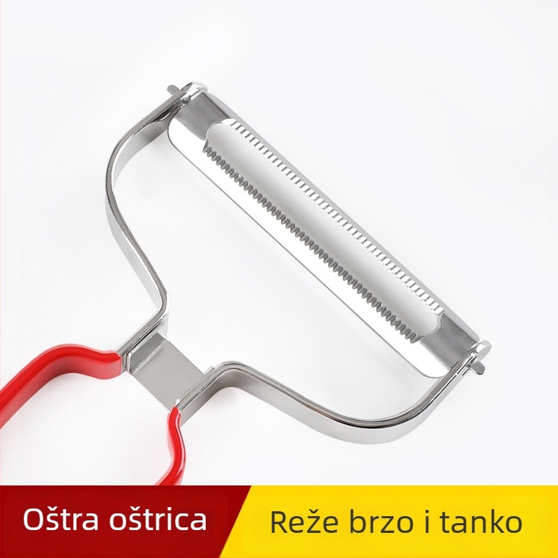 Ogulac i sječki od nehrđajućeg čelika za povrće i voće, pogodan za rotkvicu i krastavac, višenamjenski kuhinjski alat