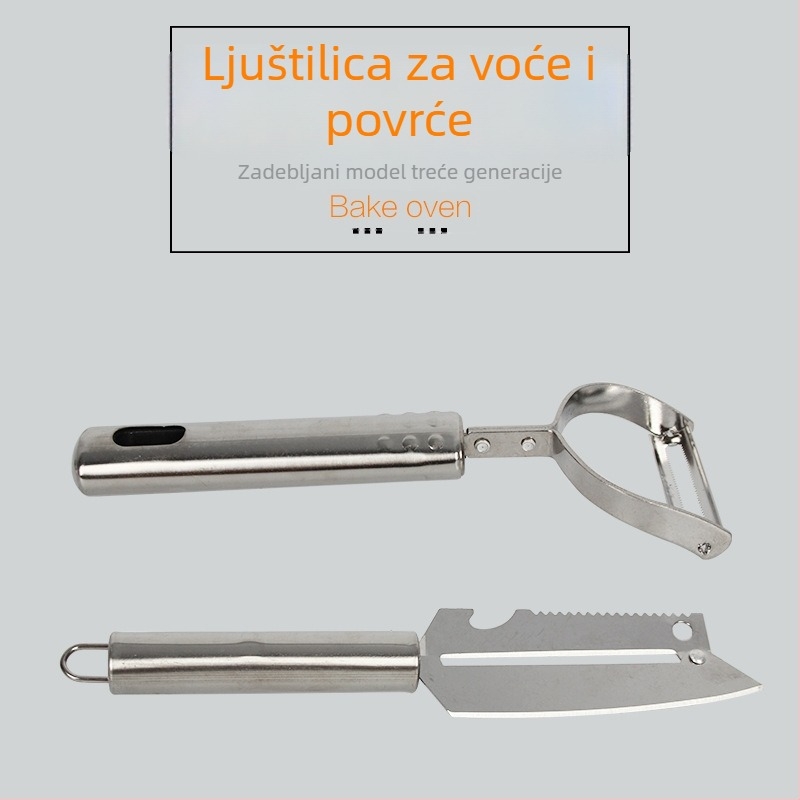 Višenamjenski ribež od nehrđajućeg čelika s dvostrukom funkcijom – guljenje i ribanje za krumpire, voće i povrće