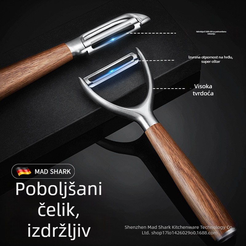 Mad Shark Višestruki gulitelj s oštricom od nehrđajućeg čelika i ručkom od ružinog drveta