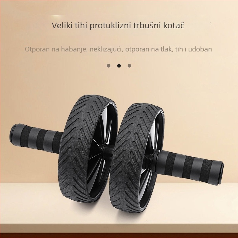 Dvostruki kotač za trbušne mišiće s protukliznom površinom, za muškarce i žene, tiho fitness sredstvo za treniranje jezgre