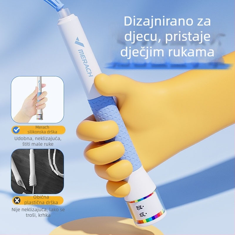 MERACH dječja užad za preskakanje s bambusnim segmentima za učenike osnovne škole, udobna, protuklizna, otporna na zaplitanje, lagana