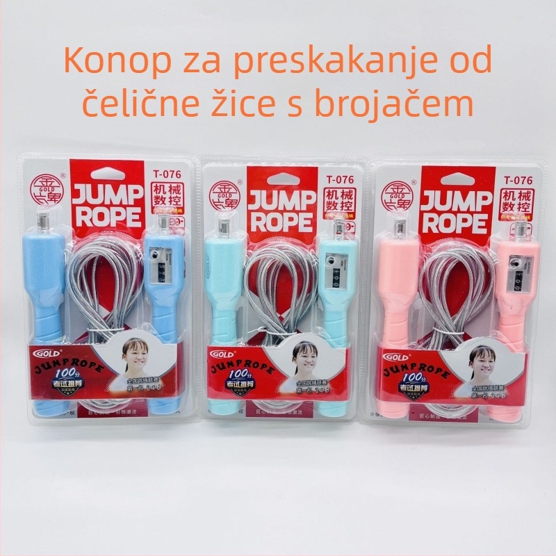 Čelična sajla za preskakanje s funkcijom brojanja, prilagodljiva, pogodna za učenike i odrasle, za sport, fitness i sagorijevanje masnoće, bez zapetljavanja.