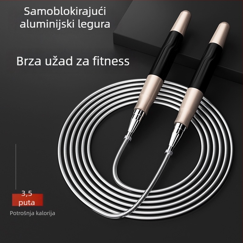 Uže za preskakanje od aluminijskog legura sa čeličnim žicom – fitness, trening s opterećenjem za odrasle i djecu