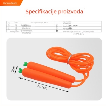 Dječje preskakanje užetom s motivom mrkve, za početnike