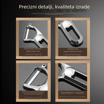 Švicarski nož za guljenje od nehrđajućeg čelika – višenamjenski kuhinjski alat za guljenje krumpira, jabuka i dinja