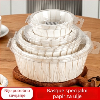 Basque papir za pečenje otporan na masnoću, bez preklapanja, kalupi za kolače i deserte