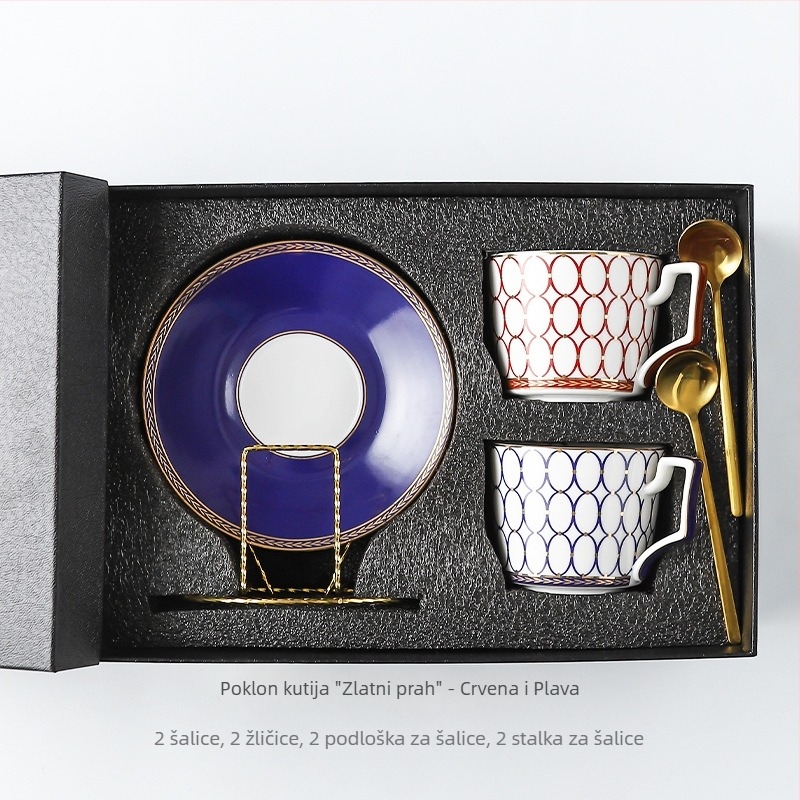 Set šalice i podmetače za cappuccino i poslijepodnevni čaj u luksuznoj kutiji, europski stil, keramički