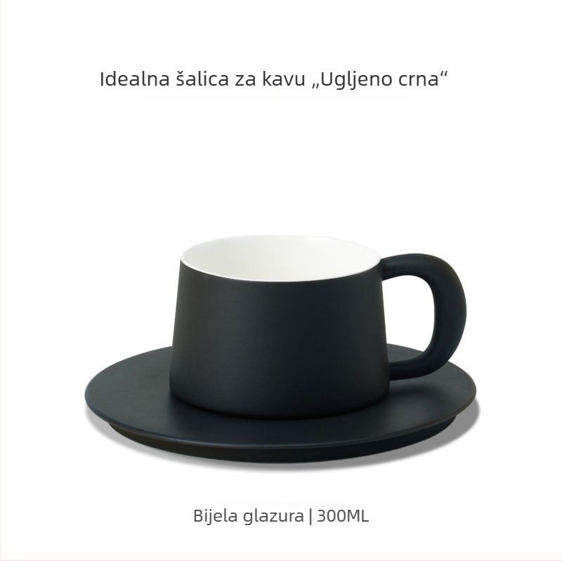 Sixteen-Open vrhunski ručno izrađeni keramički set šalice za kavu, minimalistički dizajn, bijela glazura, 300 ml, idealan