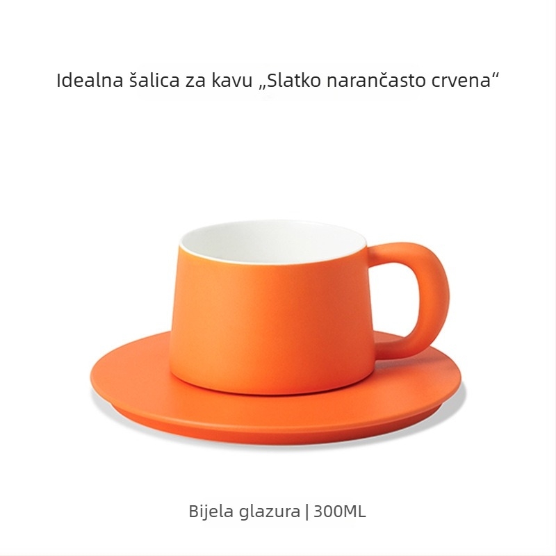 Sixteen-Open vrhunski ručno izrađeni keramički set šalice za kavu, minimalistički dizajn, bijela glazura, 300 ml, idealan