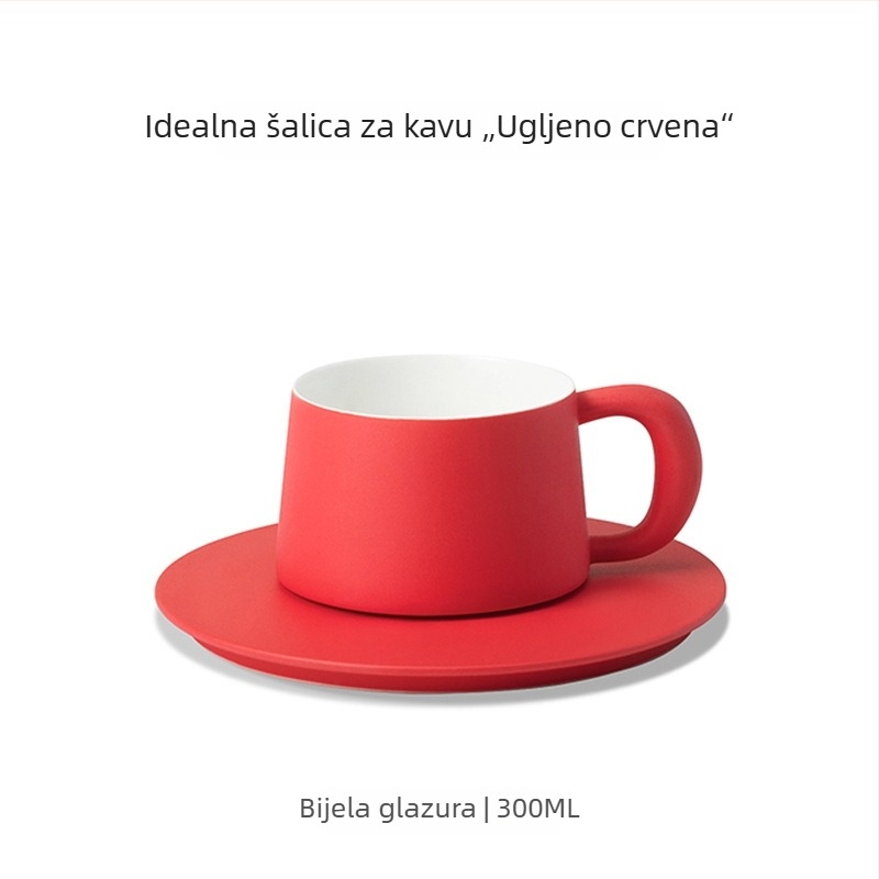 Sixteen-Open vrhunski ručno izrađeni keramički set šalice za kavu, minimalistički dizajn, bijela glazura, 300 ml, idealan