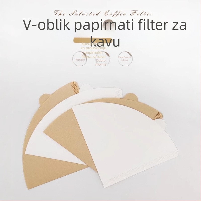 V02 konični filtri za kavu za ručno prelijevanje, papirnati filteri za kavu, 100 kom./kutija