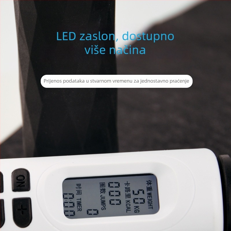 Gold Medal elektroničko švihadlo s LED zaslonom, ABS protuklizna ručka, čelično uže, duljina 2,8 m
