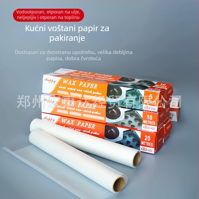 Jednokratni prehrambeni vosak papir za pečenje i pakiranje, masno otporan papir za pečenje, podloške za kruh i bombone, rubovi s dekoracijom